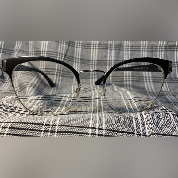 Prada Matte Black and Silver Eyeglass Frames PR 63TV size 52-19 - Picture 12 of 13